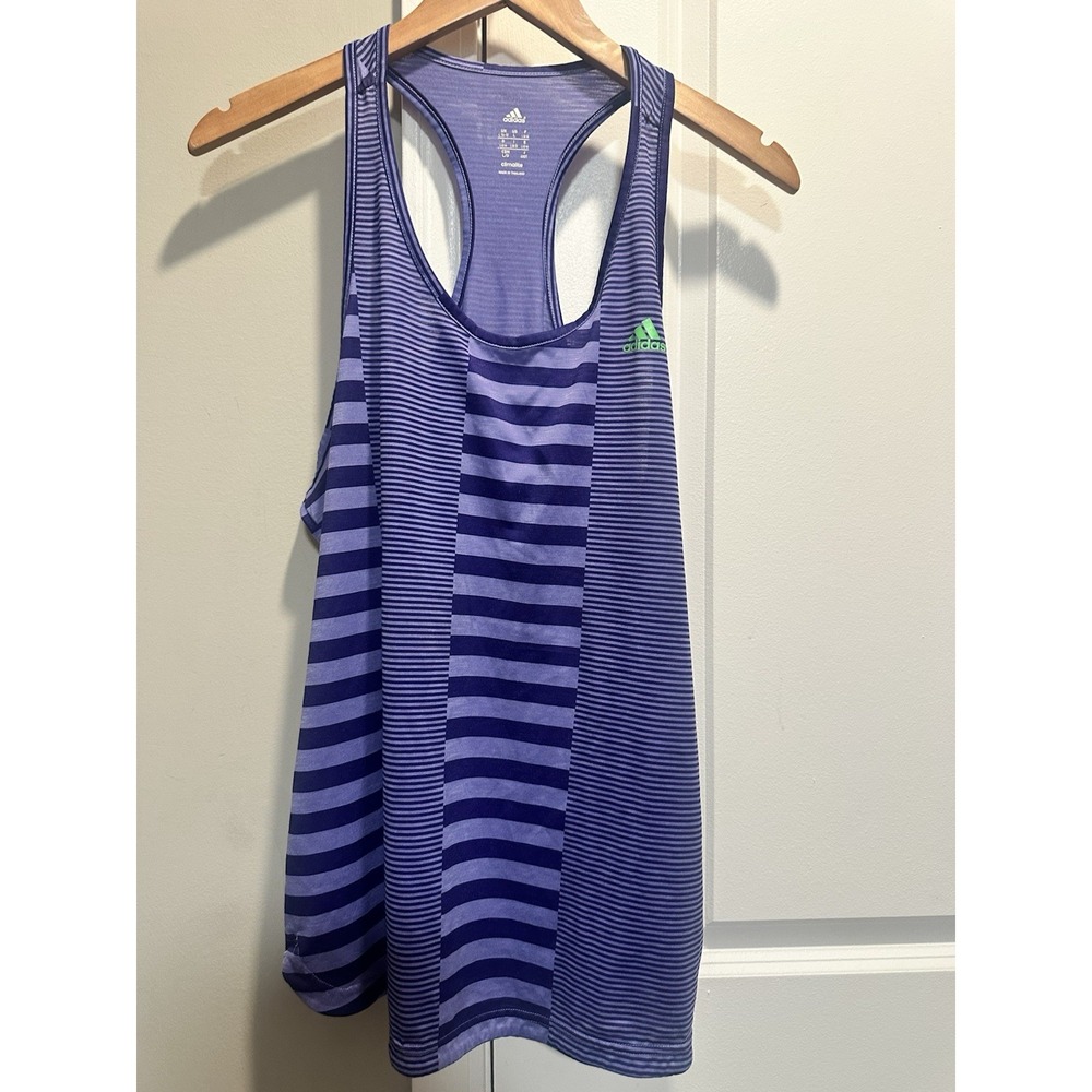 Adidas Purple Striped Tank Large